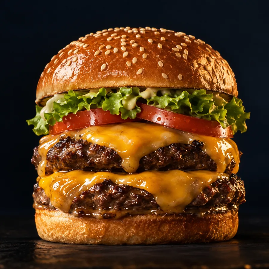 Hamburguesa doble con queso fundido